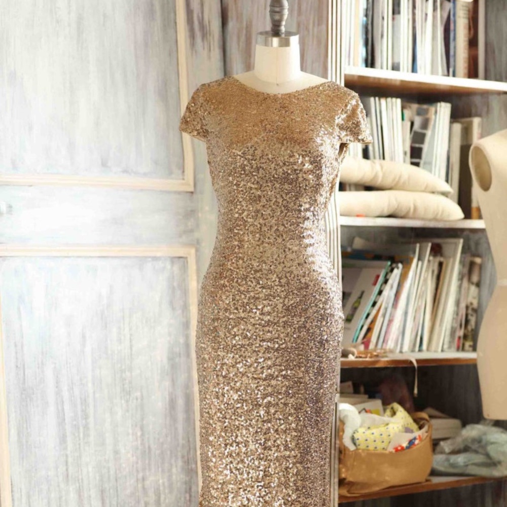 Gold Sequin Bridesmaids Dress